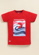 Red Printed T-Shirt for Boys by Biskid
