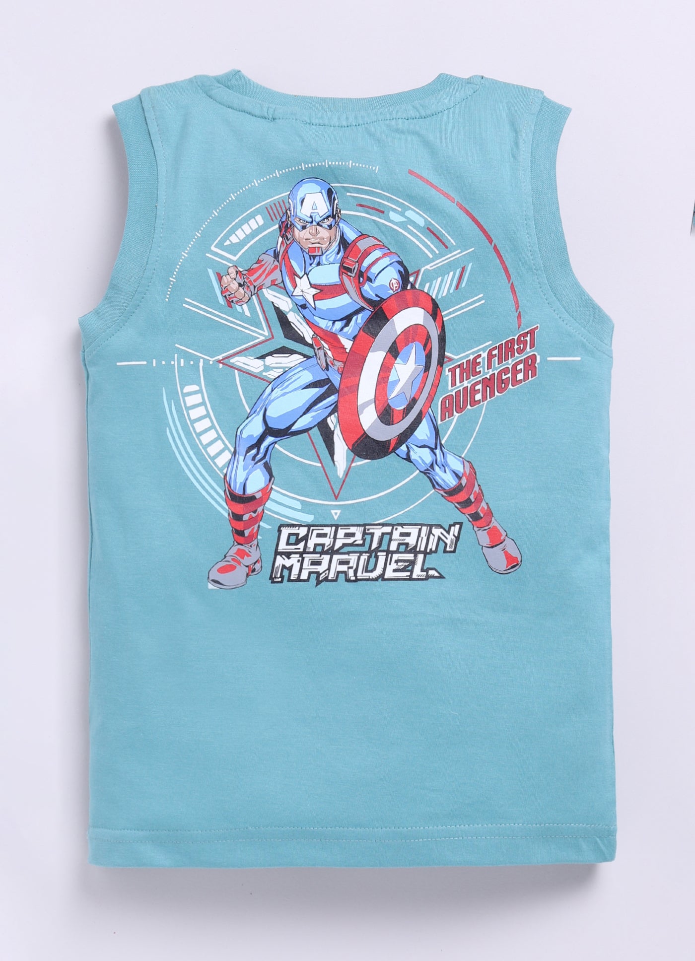M. Green Captain Amarica Printed T-Shirt for Boys by Biskid
