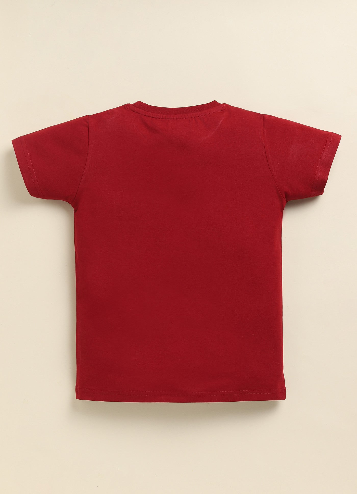 Maroon Printed T-Shirt for Boys by Biskid