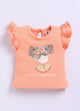 Peach Printed Top Skirt Set for Girls by Annie