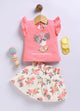 Pink Printed Top Skirt Set for Girls by Annie