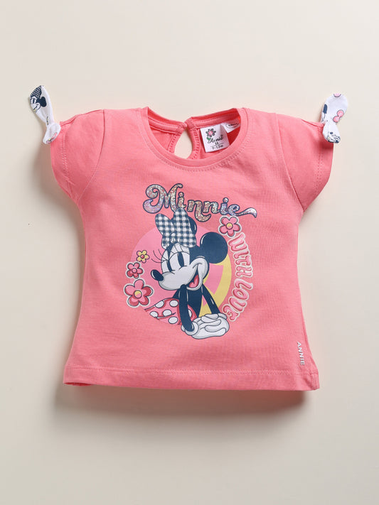 Pink Printed Top Capri Set for Girls by Annie