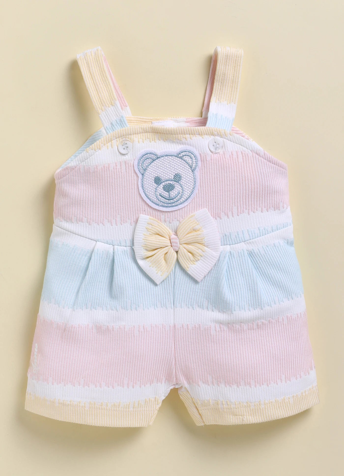Blue Teddy Face Stripes Jump Suit for Girls by Annie