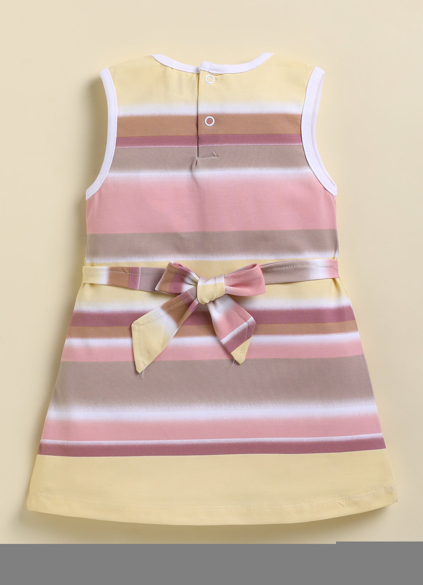 Pink Stripes A-Line Frock for Girls by Annie