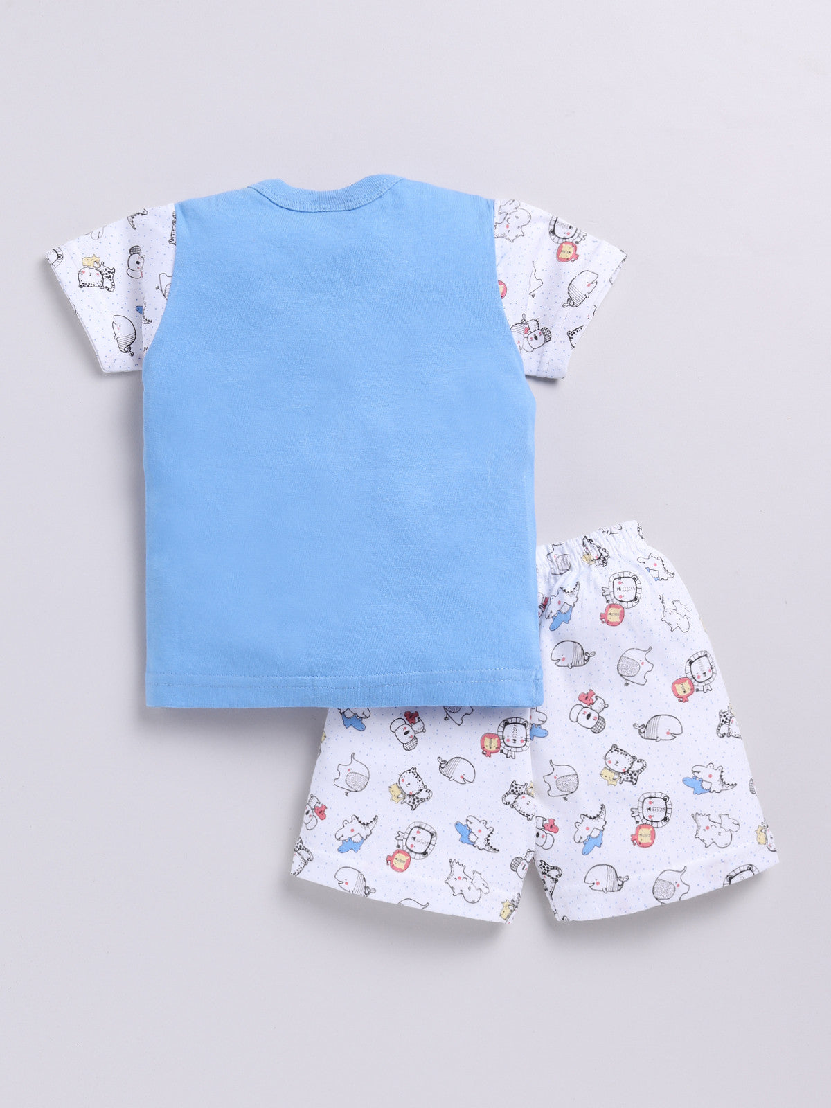 Blue Printed Double Top Pant for Boys by Todos