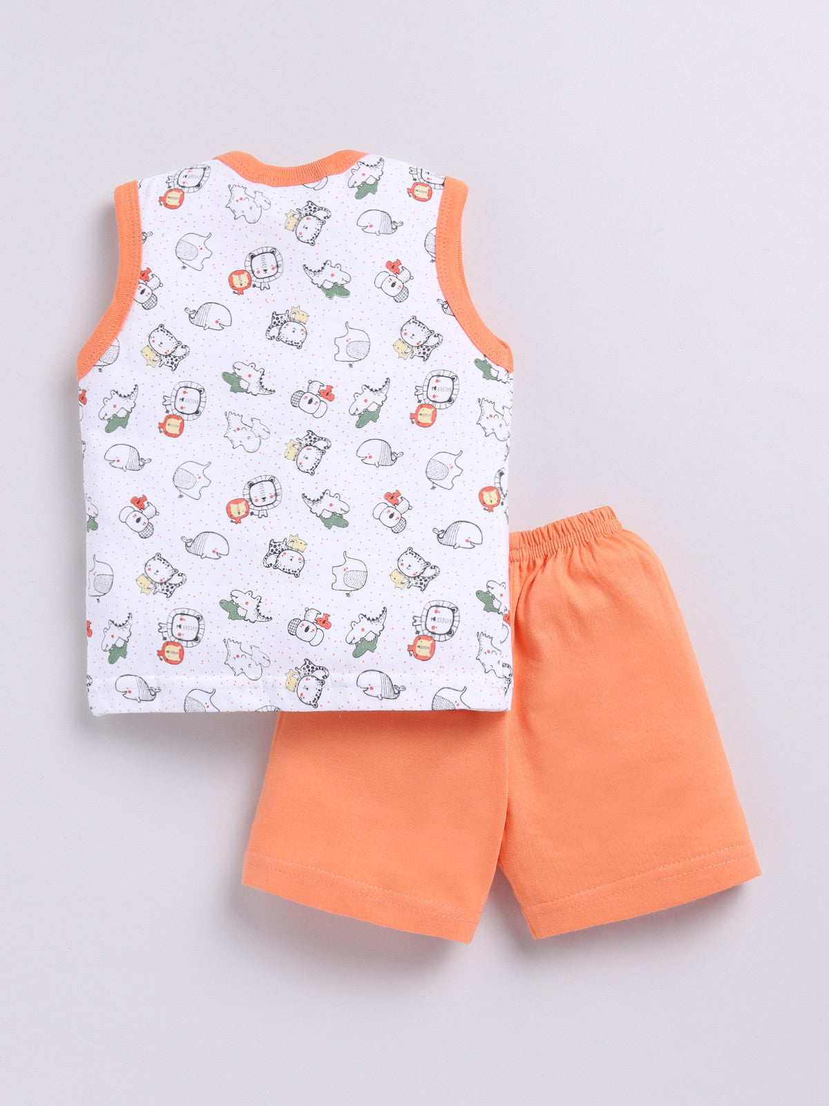 Orange Printed Double Top Pant for Boys by Todos