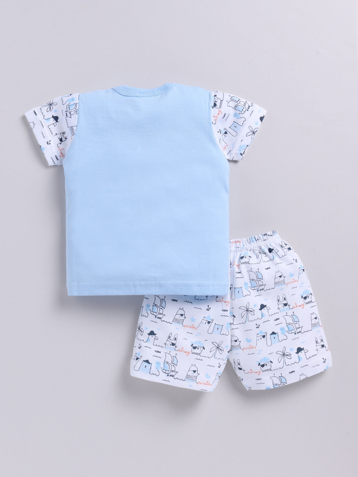 Blue Printed Double Top Pant for Boys by Todos