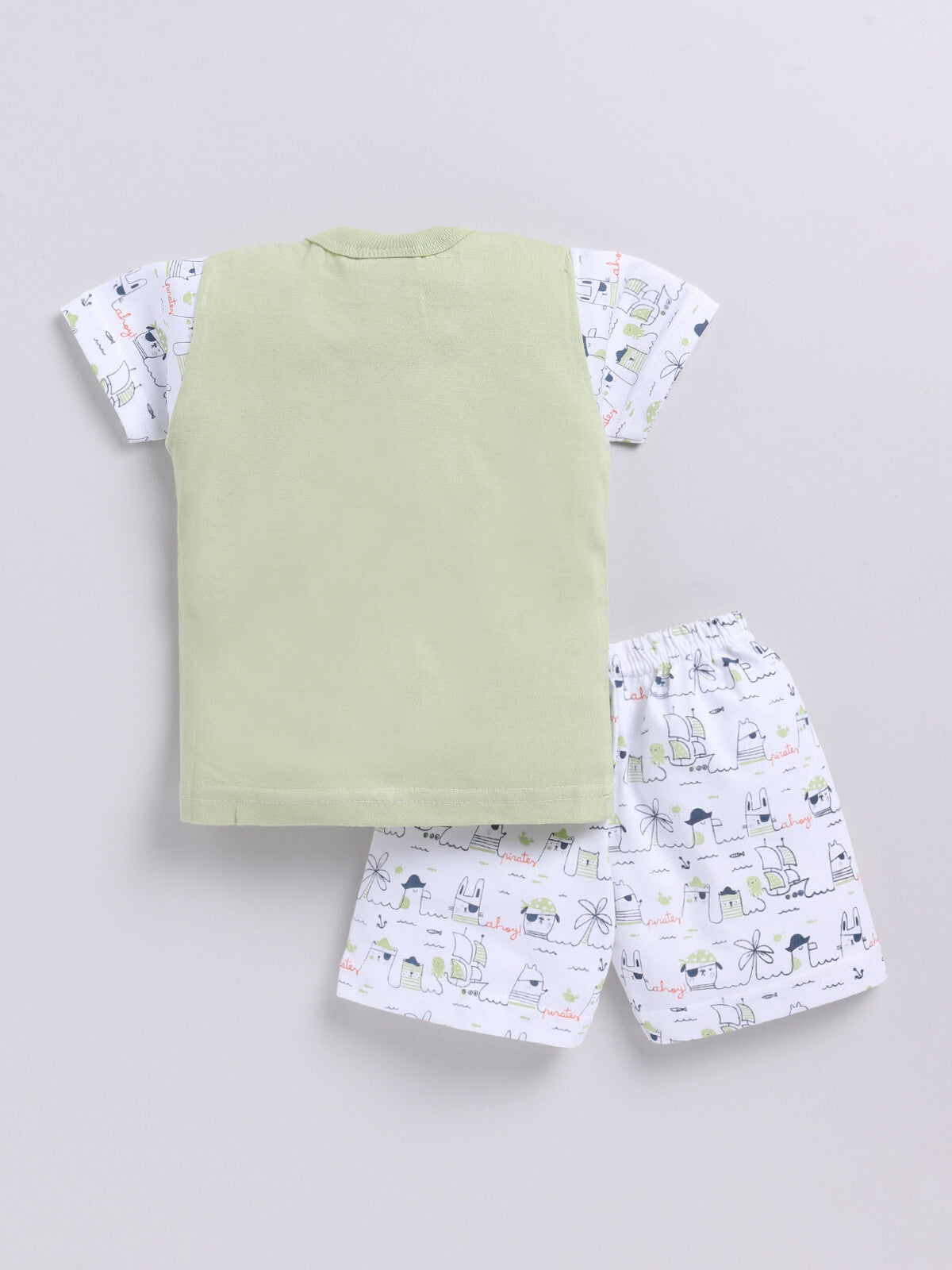 Light Green Printed Double Top Pant for Boys by Todos