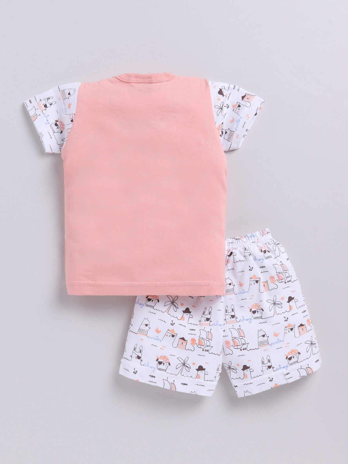 Pink Printed Double Top Pant for Boys by Todos
