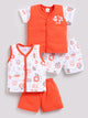 white-orange Printed Double Top Pant for Boys by Todos