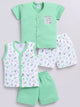 Green Printed Double Top Pant for Boys by Todos