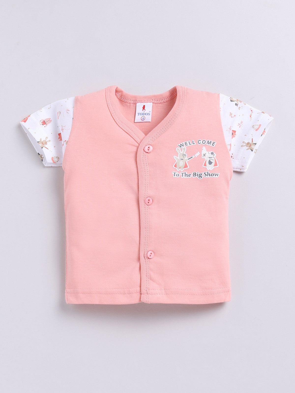Light Pink Printed Double Top Pant for Boys by Todos