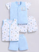 Sky Blue Printed Double Top Pant for Boys by Todos