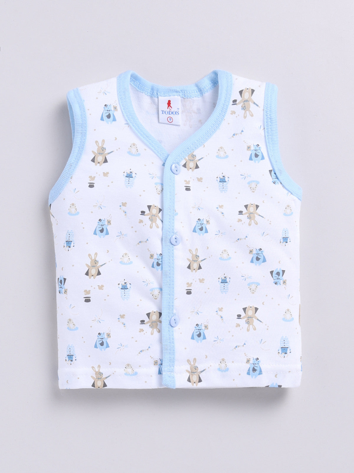 Sky Blue Printed Double Top Pant for Boys by Todos