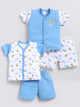 white-blue Printed Double Top Pant for Boys by Todos