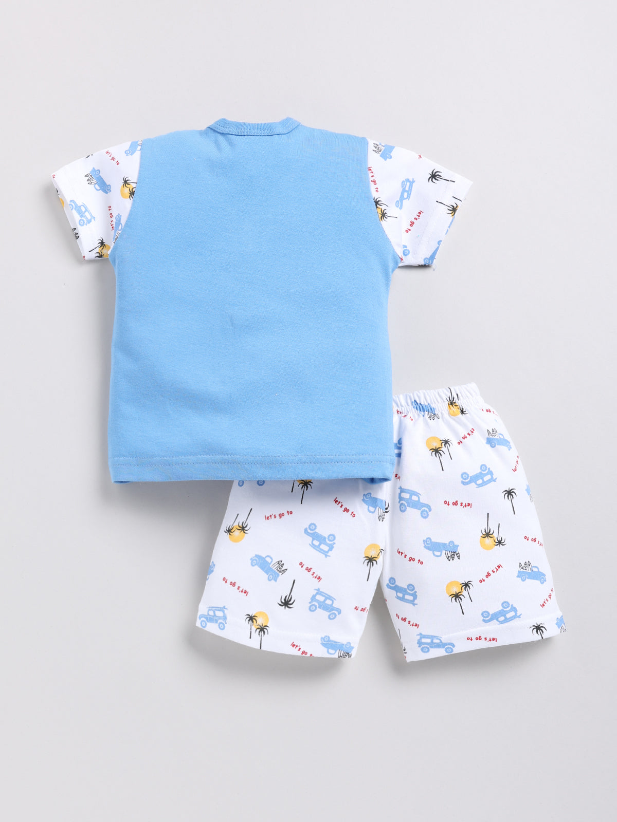 white-blue Printed Double Top Pant for Boys by Todos