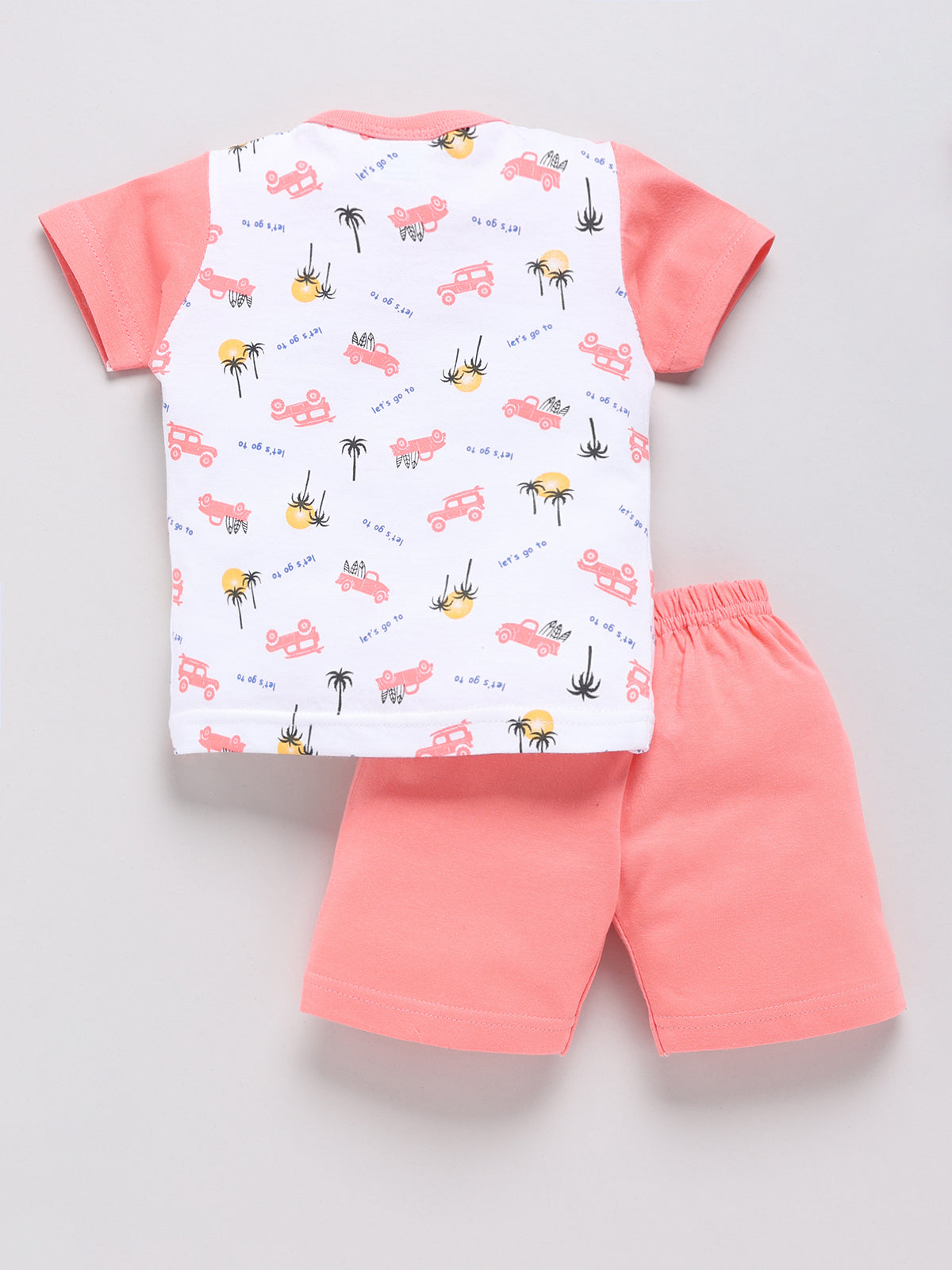 white-peach Printed Double Top Pant for Boys by Todos