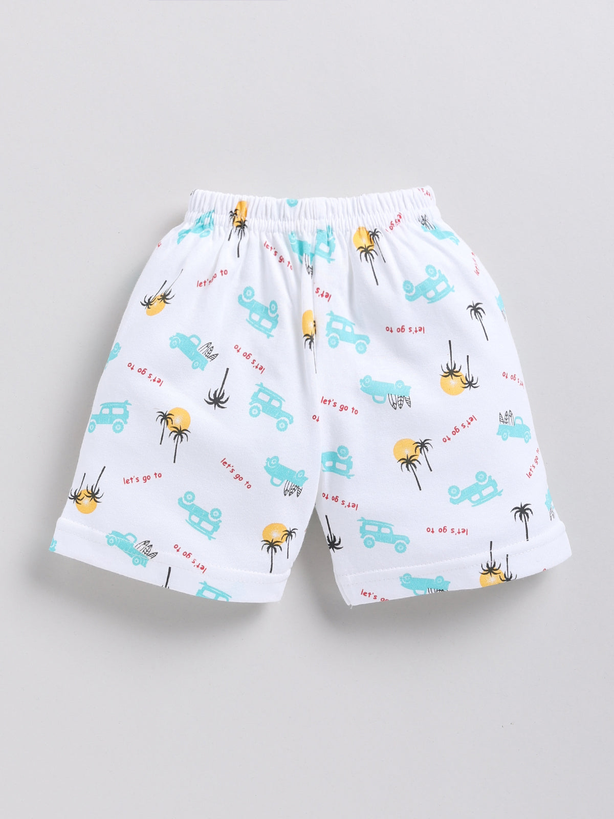 white-skyblue Printed Double Top Pant for Boys by Todos