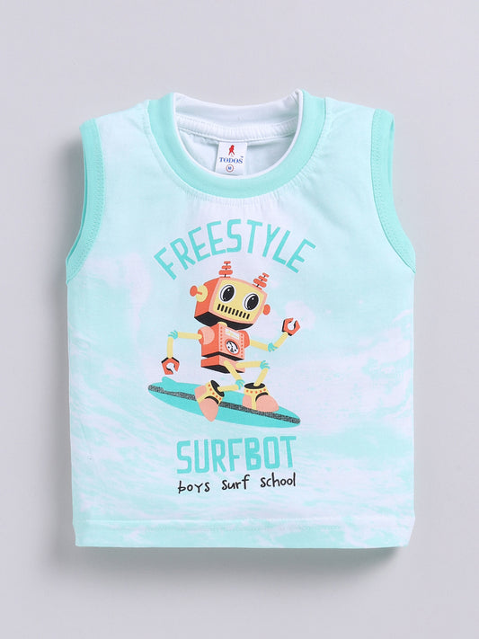 Mint Printed Double Top Pant for Boys by Todos