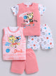 Pink Printed Double Top Pant for Boys by Todos