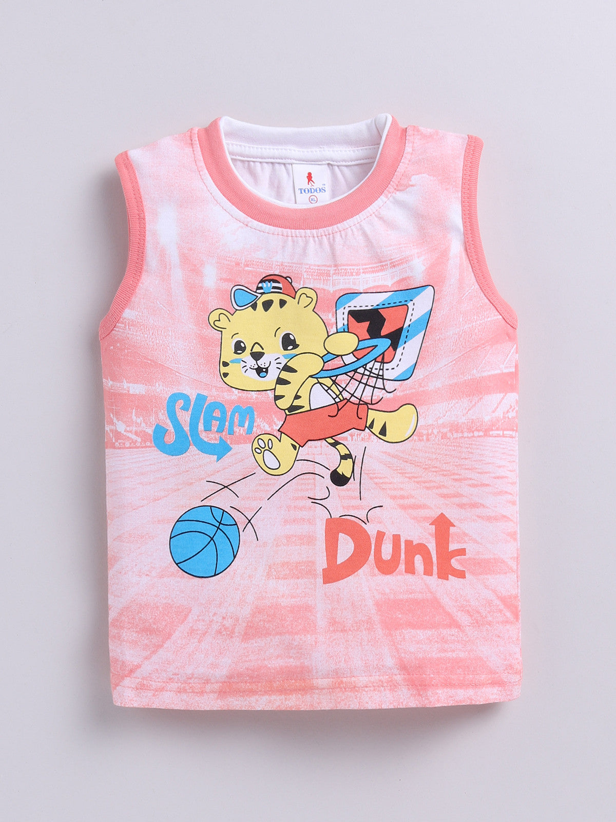 Pink Printed Double Top Pant for Boys by Todos