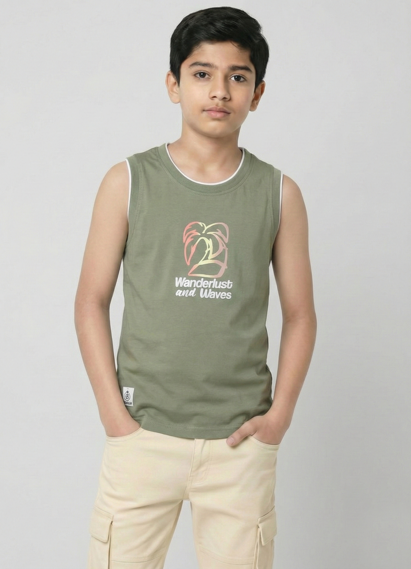 Biskid Boys "Wanderlust and Waves" and "FLORIDA SUNSET" Graphic Sleeveless Vest Combo (Pack of 2)