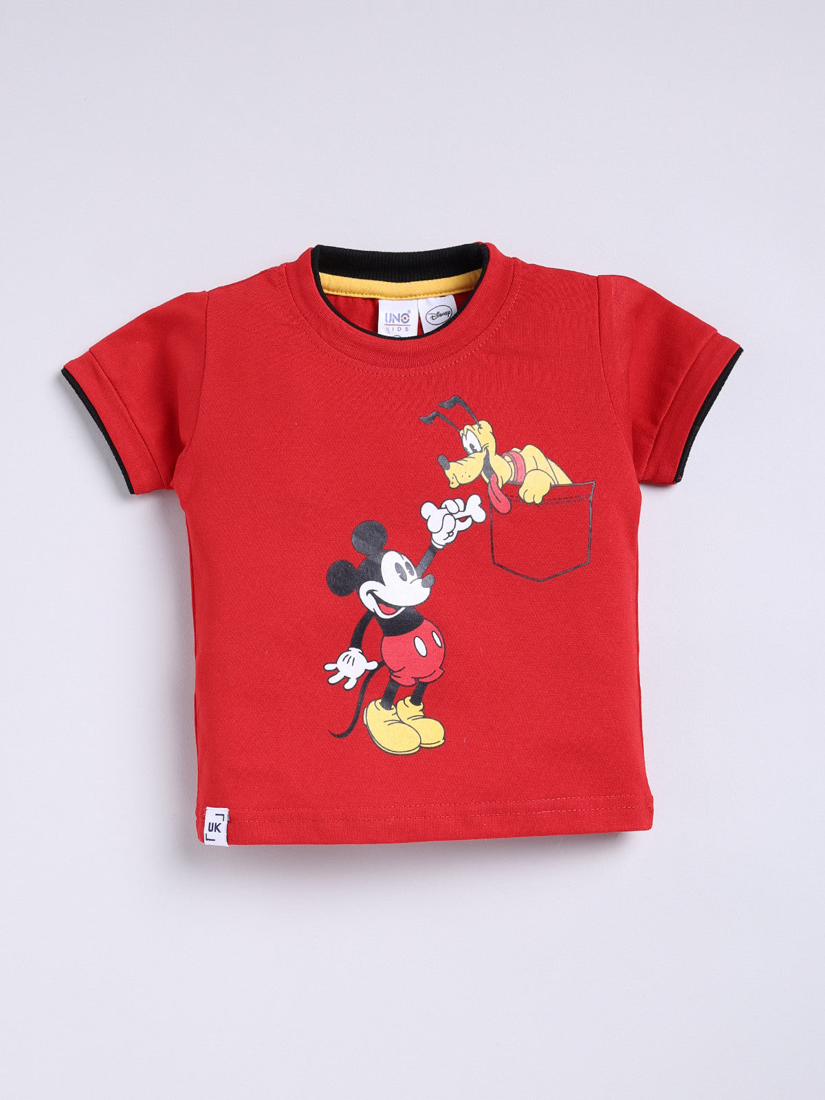 Red Micky Printed T-Shirt Pant Set for Boys by Uno Kids