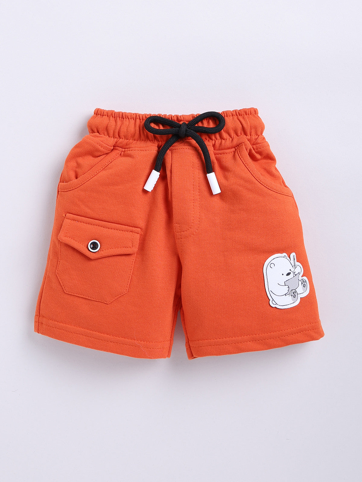 Orange Printed T-Shirt Pant Set for Boys by Uno Kids