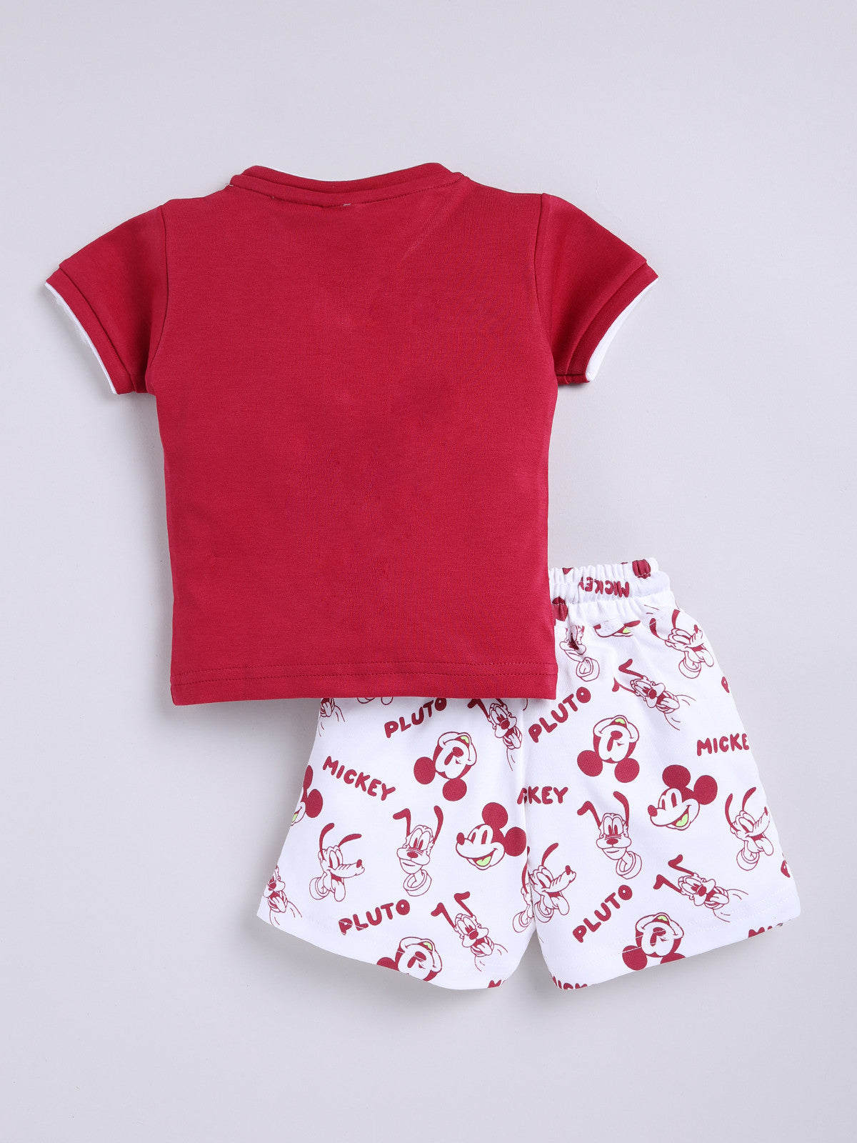 Red Micky Printed Shirt Pant Set for Boys by Uno Kids