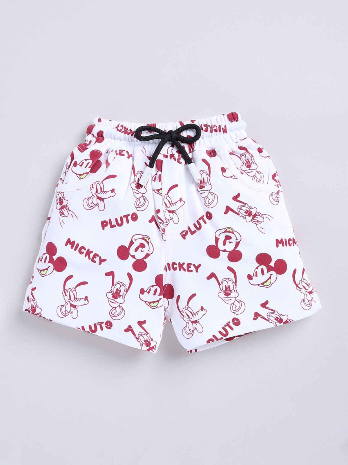 Red Micky Printed Shirt Pant Set for Boys by Uno Kids