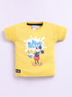 Yellow Micky Printed T-Shirt Pant Set for Boys by Uno Kids