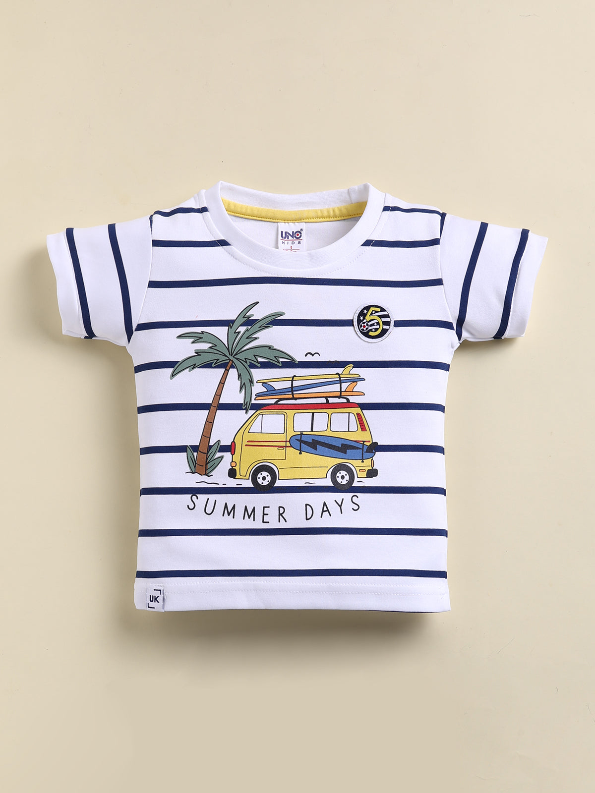 Blue Stripes T-Shirt Pant Set for Boys by Uno Kids