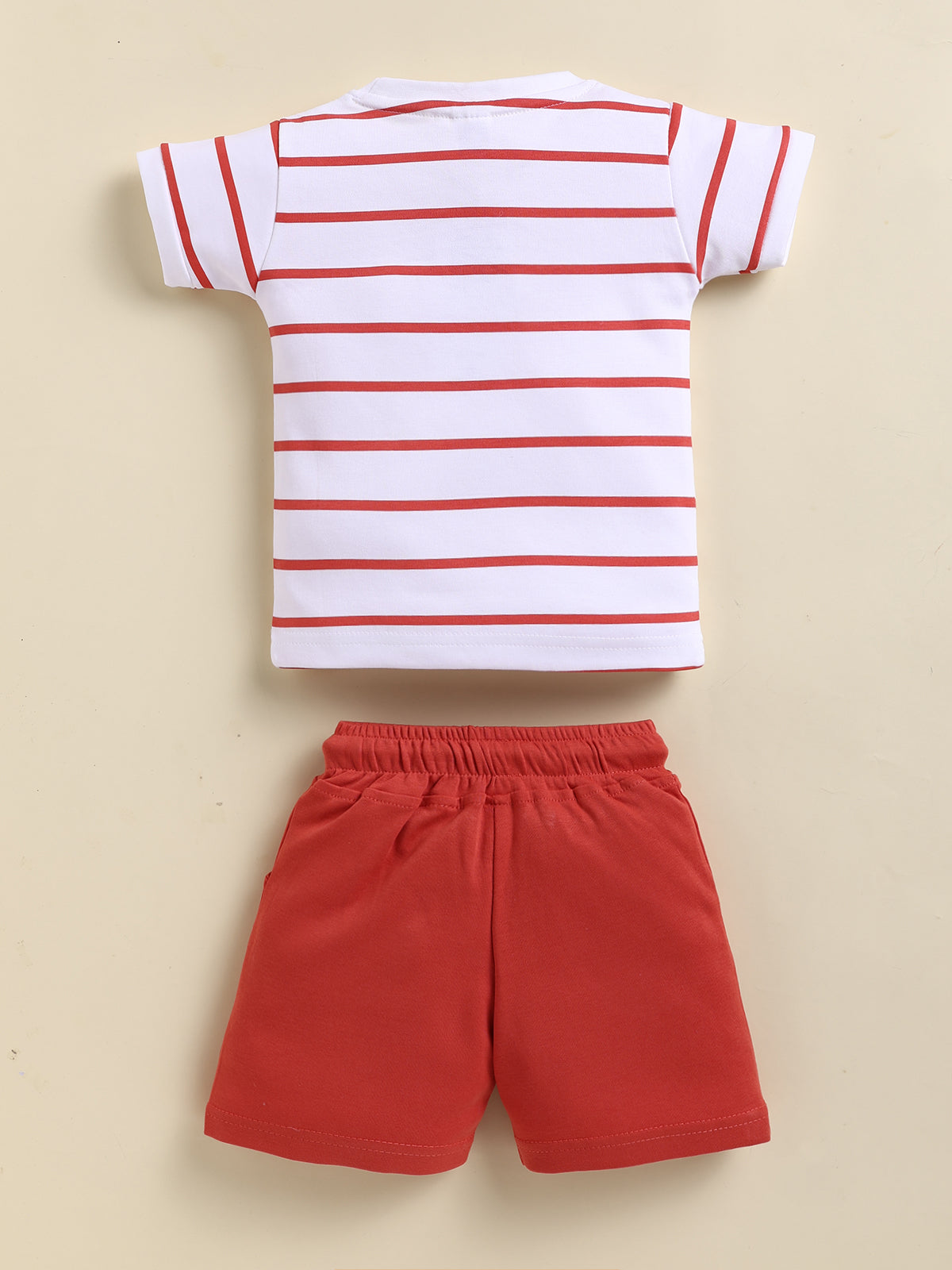 Red Stripes T-Shirt Pant Set for Boys by Uno Kids