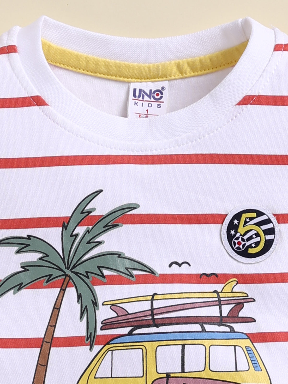 Red Stripes T-Shirt Pant Set for Boys by Uno Kids