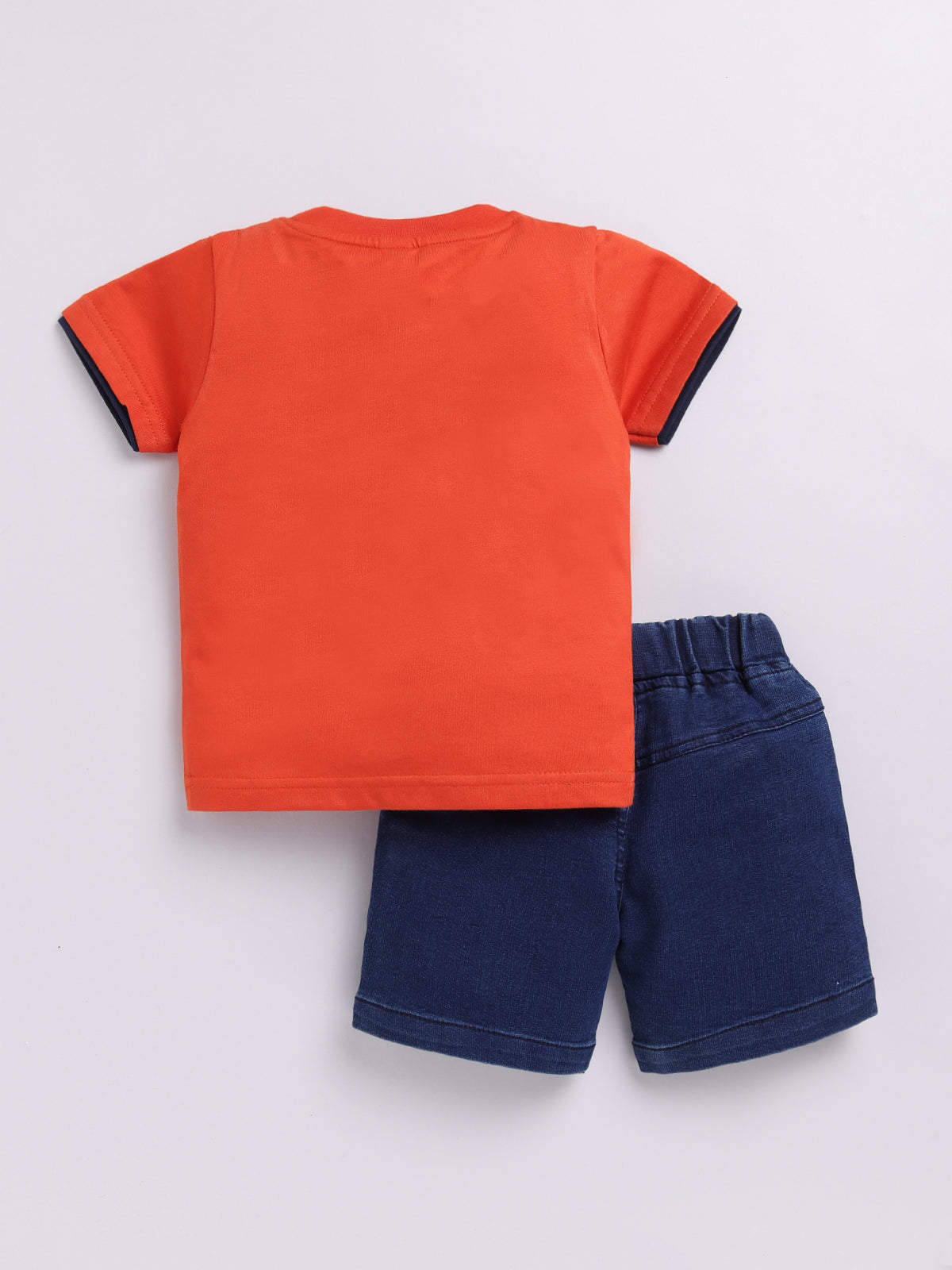 Todos Boys "Rock Star" Mickey Mouse T-Shirt and Denim Shorts Set - Rust