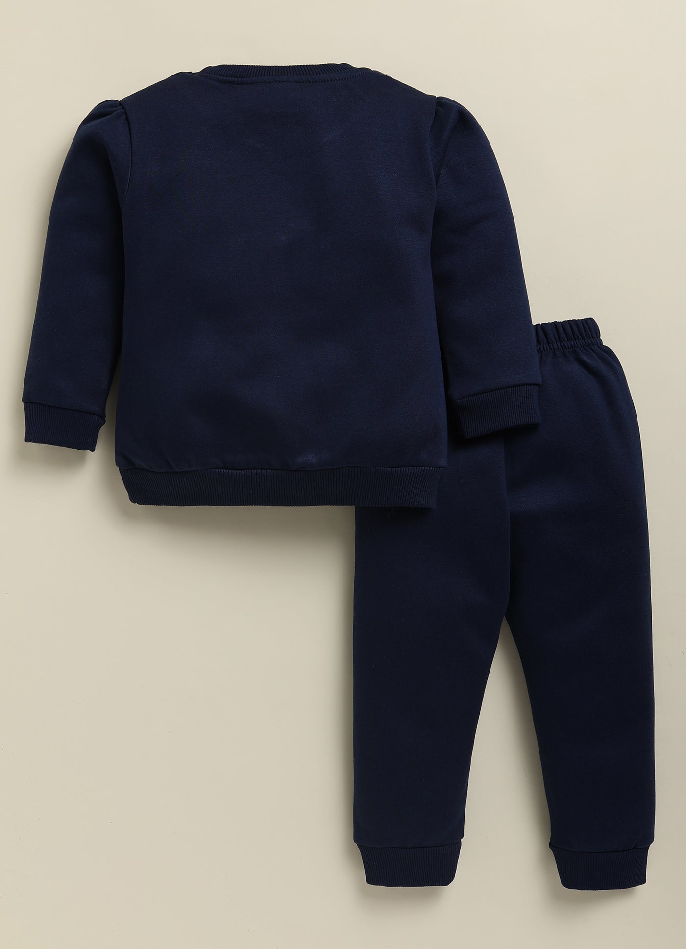 Annie Kids Fleece Knit to Knit Full Sleeves Los Angeles Text Printed Winterwear Sweatshirts & Pant - Red