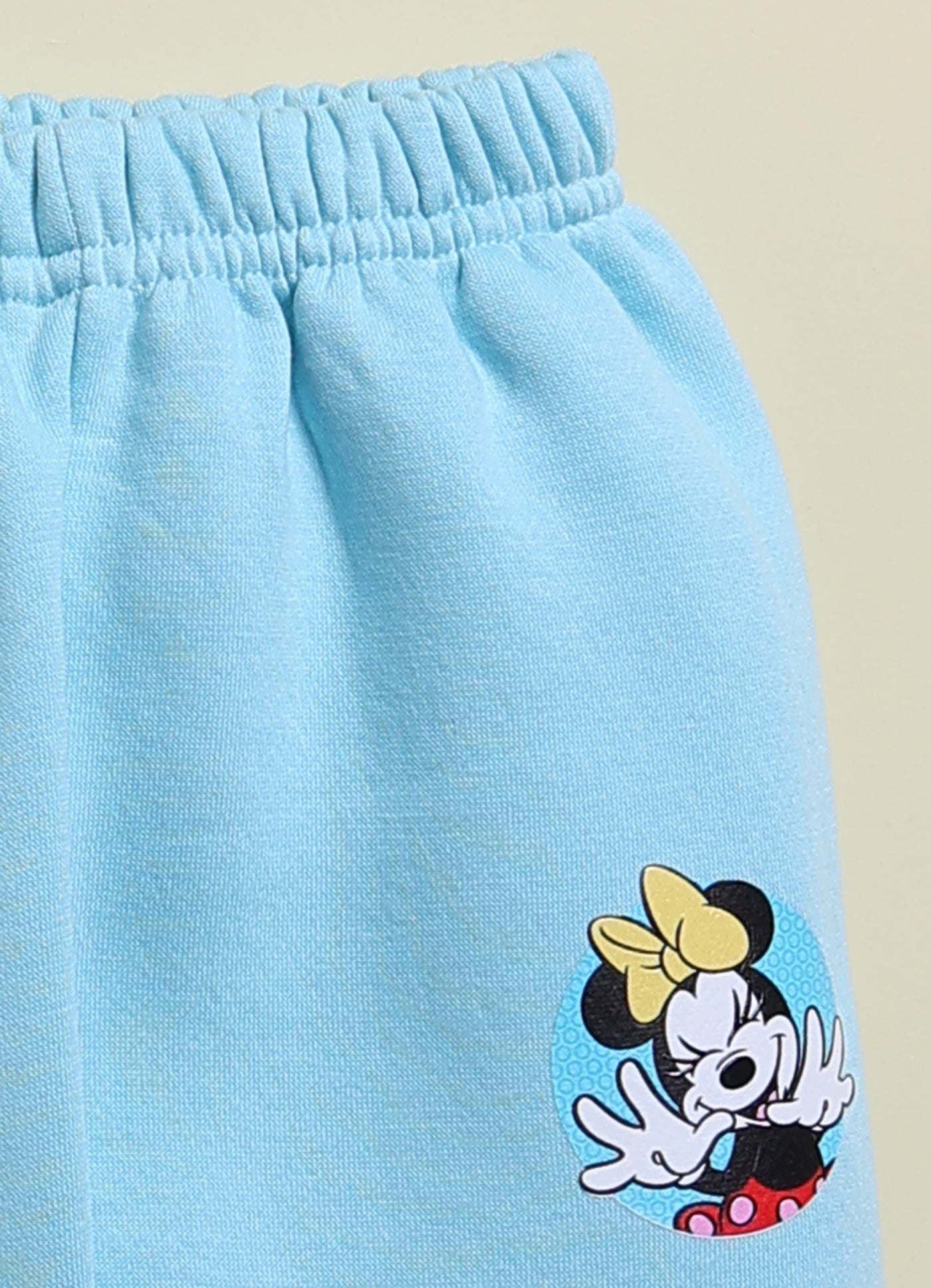 Annie Kids Fleece Knit to Knit Full Sleeves Minnie Printed Winterwear Sweatshirts & Pant - Peach