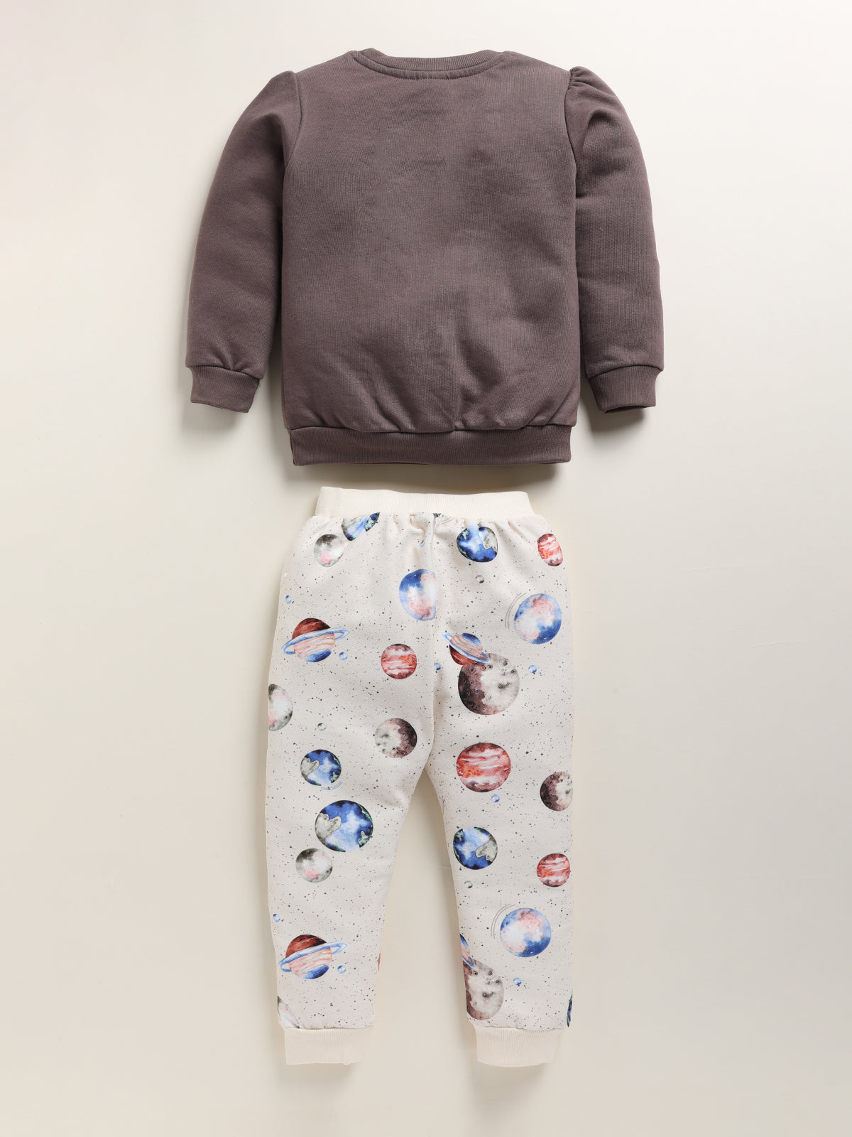 Annie Girls "Cosmic Flowers" Graphic Sweatshirt and Jogger Set -Grey
