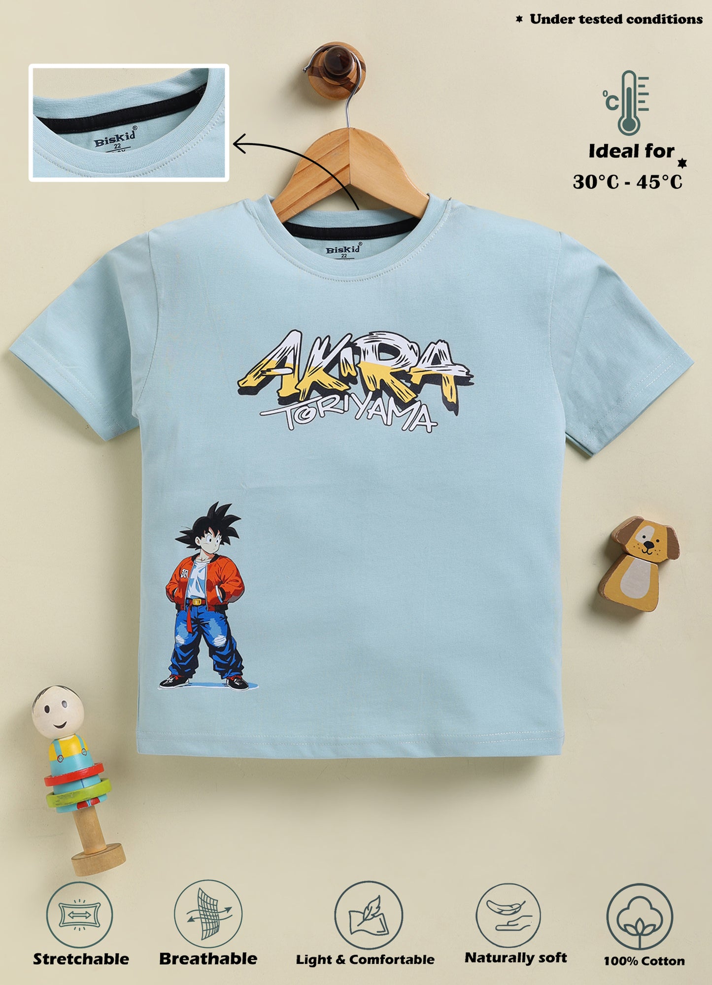 Biskid Boys "Akira Toriyama" Graphic Crew Neck T-Shirt - Mint Green