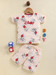 Light Peach Micky Printed Co-ord Set for Boys by Uno Kids
