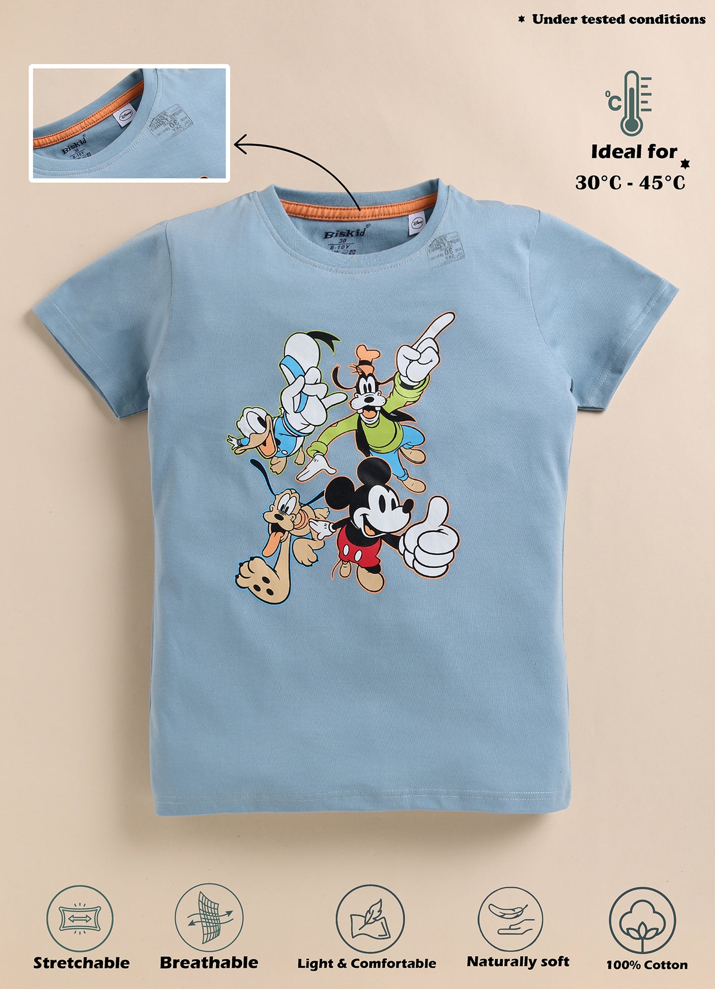 Biskid Boys "Mickey & Friends" Graphic T-Shirt - Light Blue