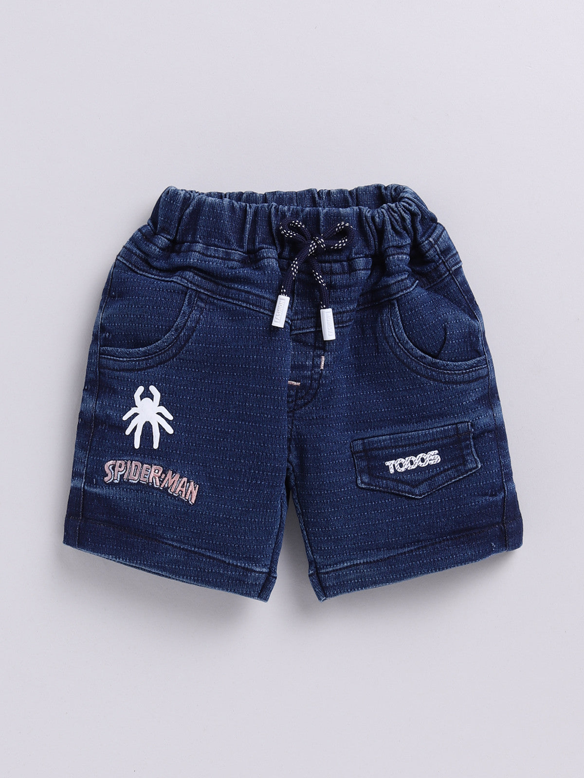 Peach Spider Man Printed T-Shirt Pant Set for Boys by Todos