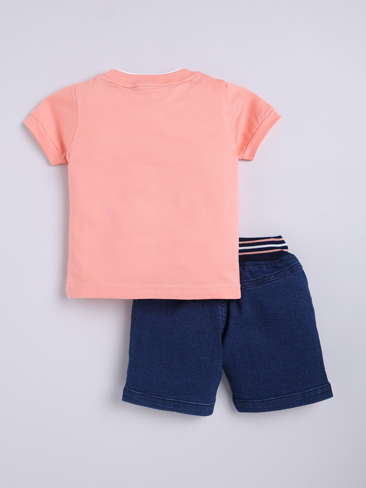 Pink Printed T-Shirt Pant Set for Boys by Todos
