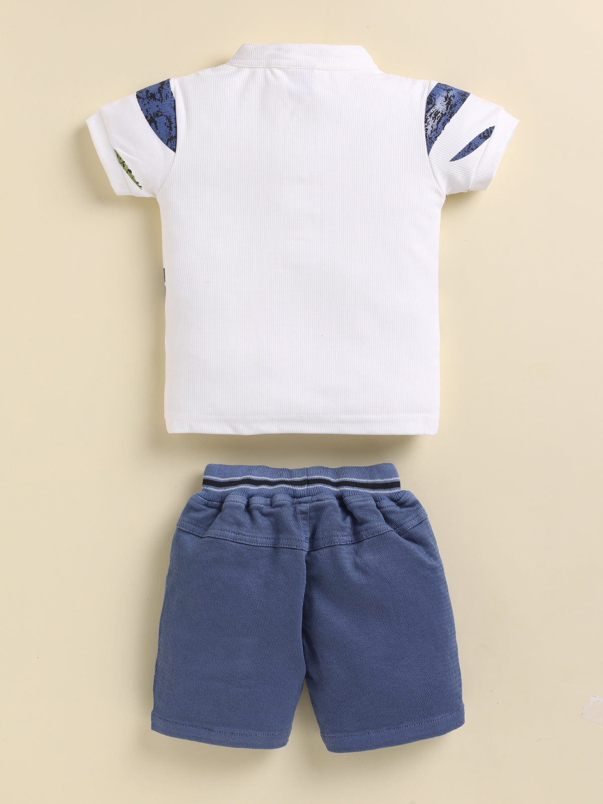 Blue Printed T-Shirt Pant Set for Boys by Todos