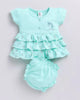 Mint green Printed Frock Panty Set for Girls by Annie