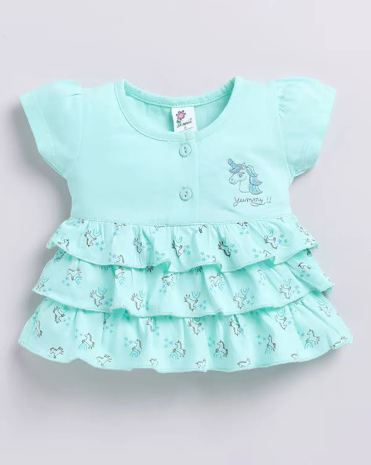 Mint green Printed Frock Panty Set for Girls by Annie