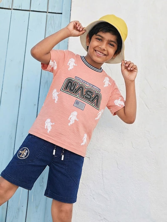 TODOS Boys NASA Graphic T-Shirt and Shorts Set