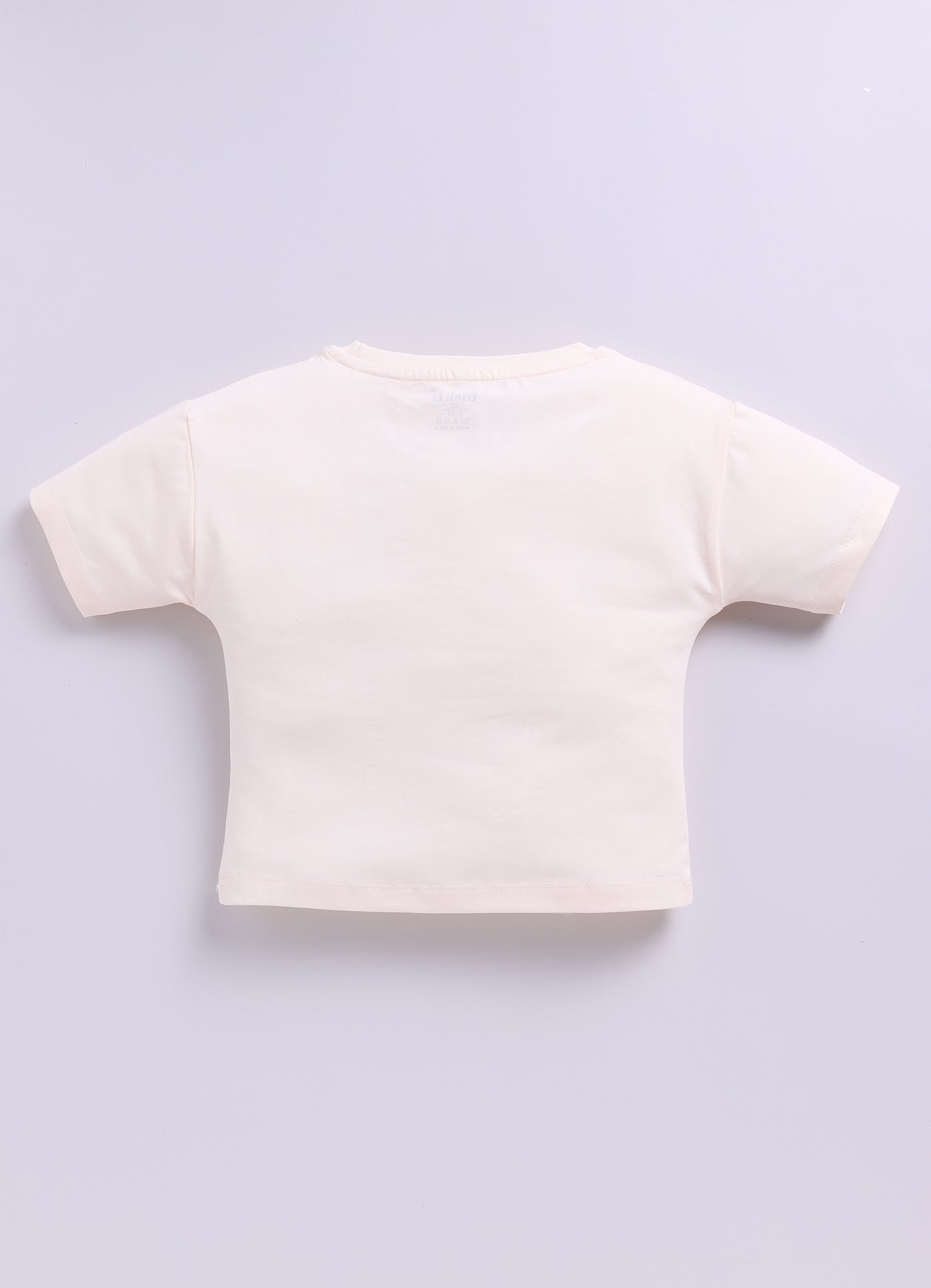 Cream Printed Drop Shoulder Top for Girls by Biskid