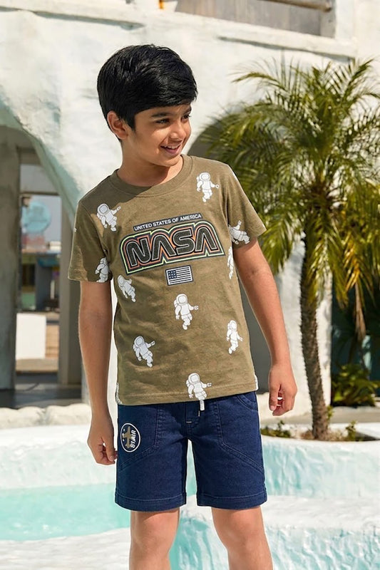 TODOS Boys NASA Graphic T-Shirt and Shorts Set