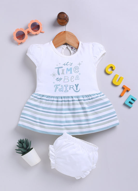 Blue Stripes Frock Panty Set for Girls by Annie